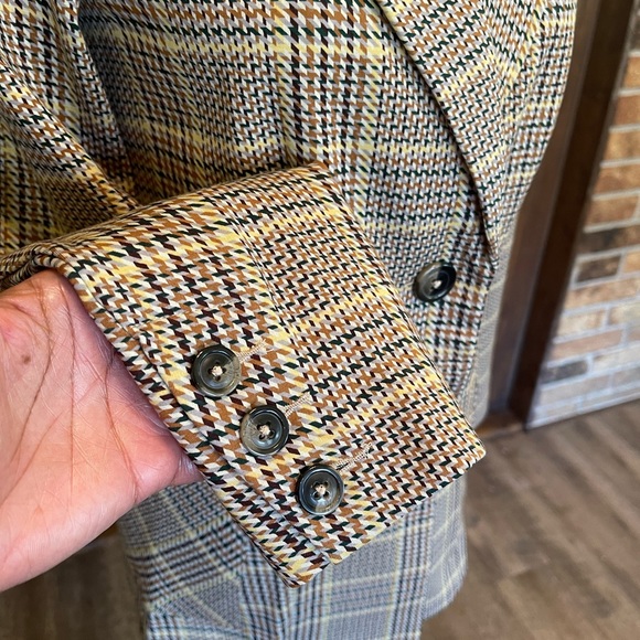 CAbi Pastime Plaid Notched Collar Patch Pocket Blazer 4 - Picture 6 of 11